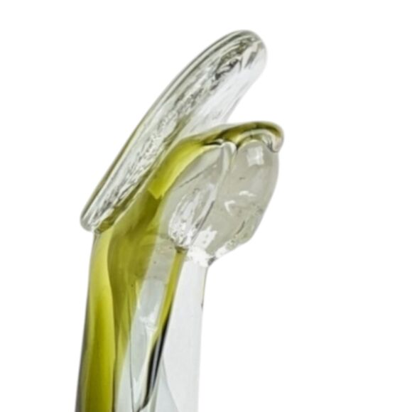 Icet Venezuela Murano Glass Praying Figurine: Green Art Glass Sculpture - Picture 8 of 8